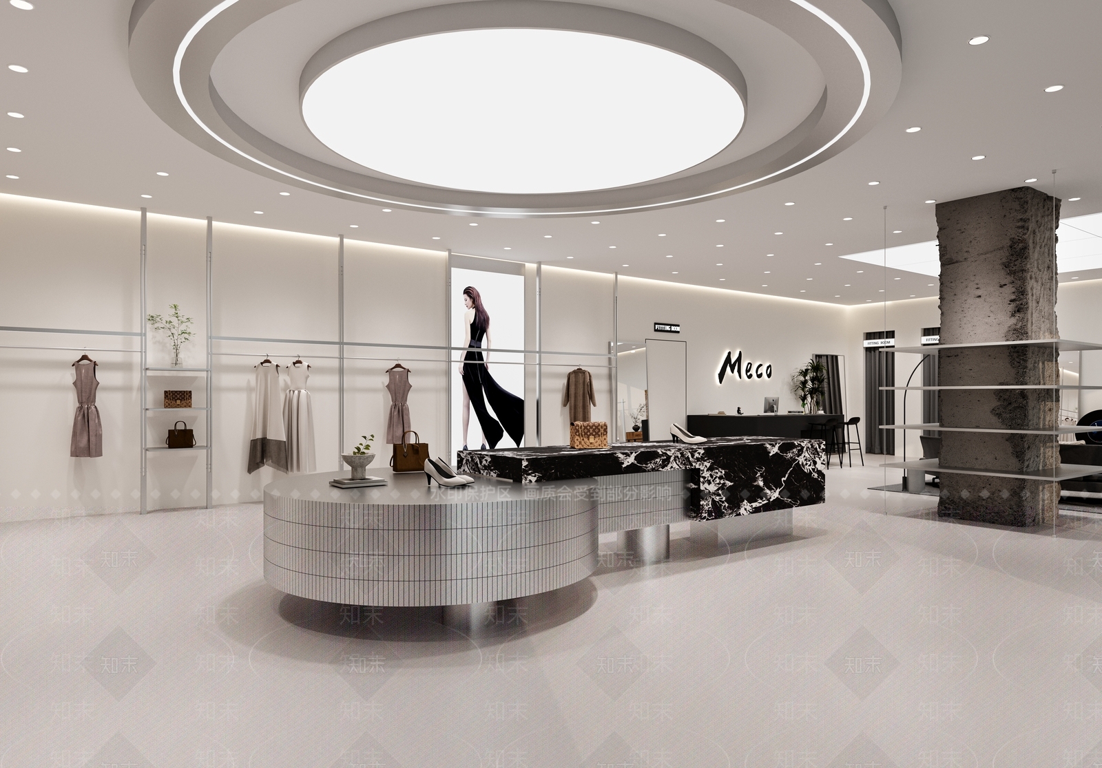 现代简约服装店3D模型下载【ID:1231188078】