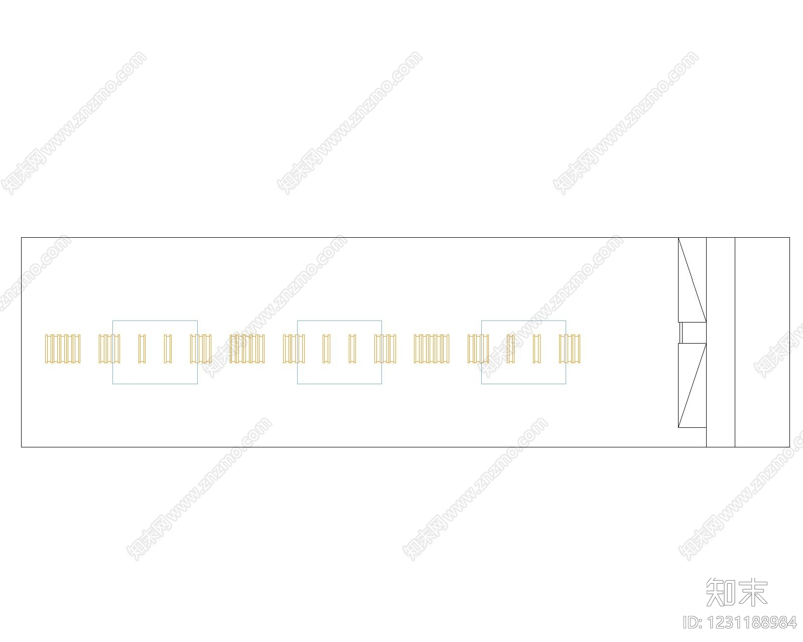 屏风隔断cad施工图下载【ID:1231188984】