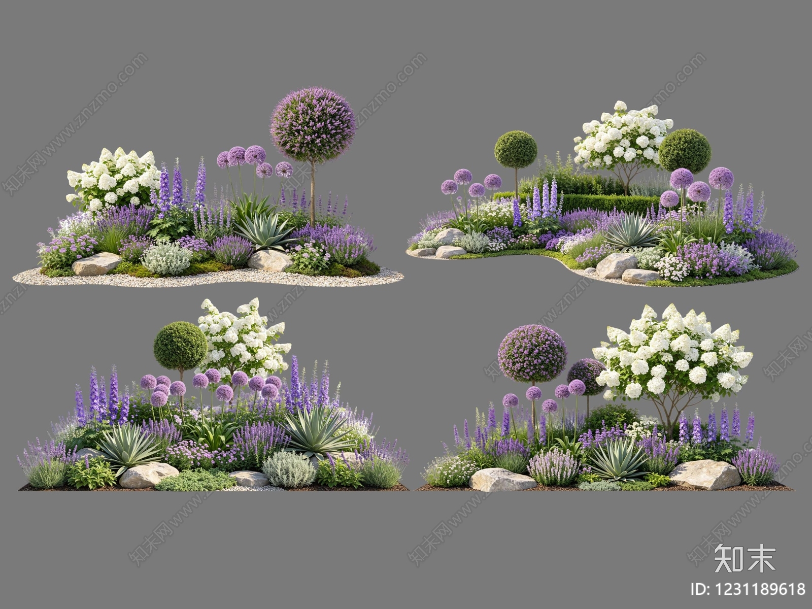 现代主义花境SU模型下载【ID:1231189618】