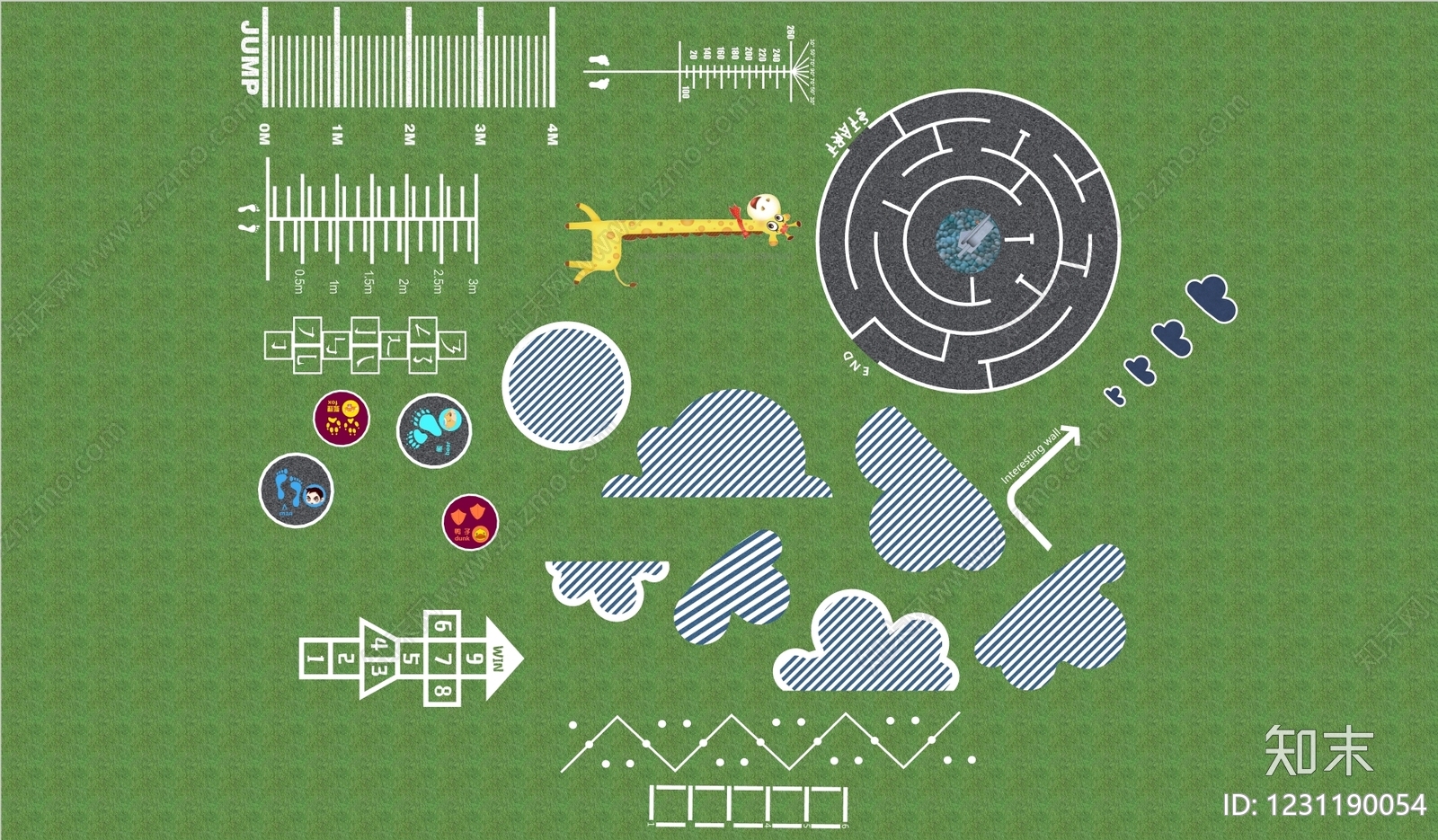 儿童游乐空间SU模型下载【ID:1231190054】