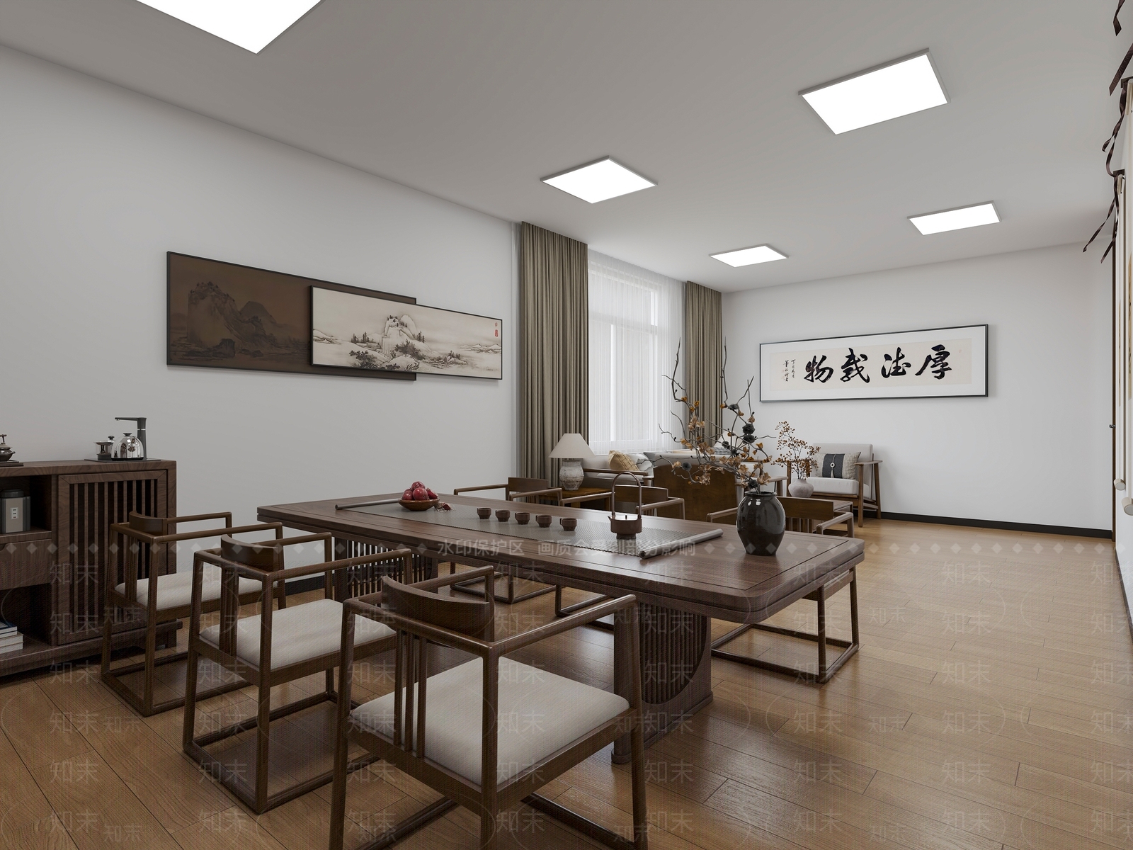 新中式接待室3D模型下载【ID:1231190234】