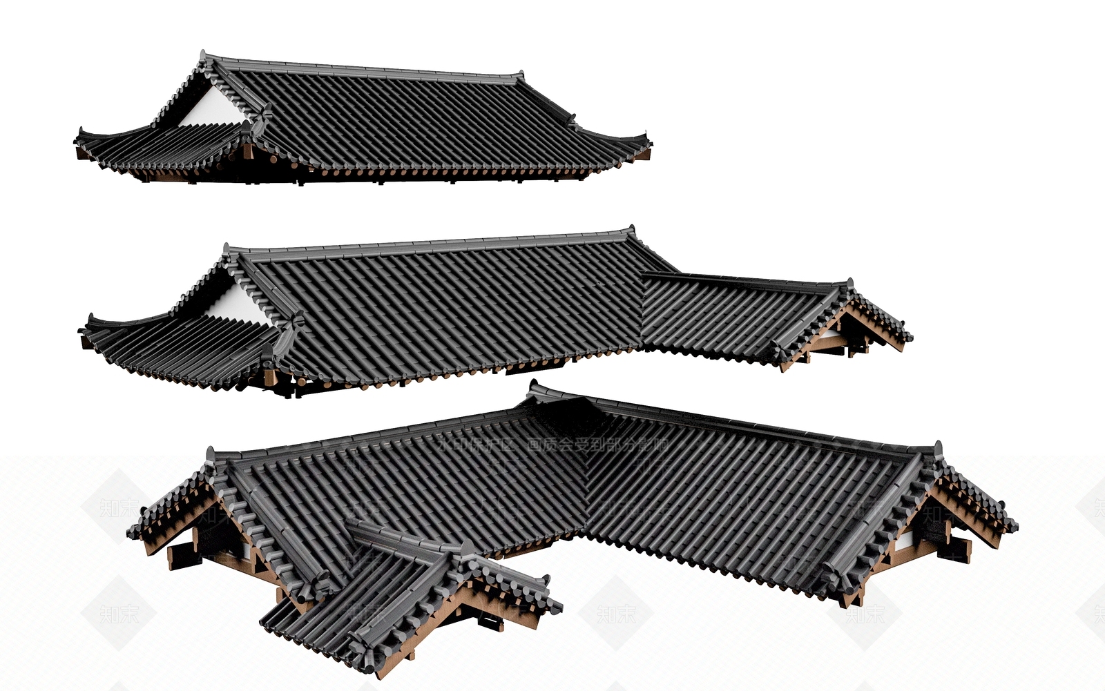 中式古建屋檐3D模型下载【ID:1231190423】