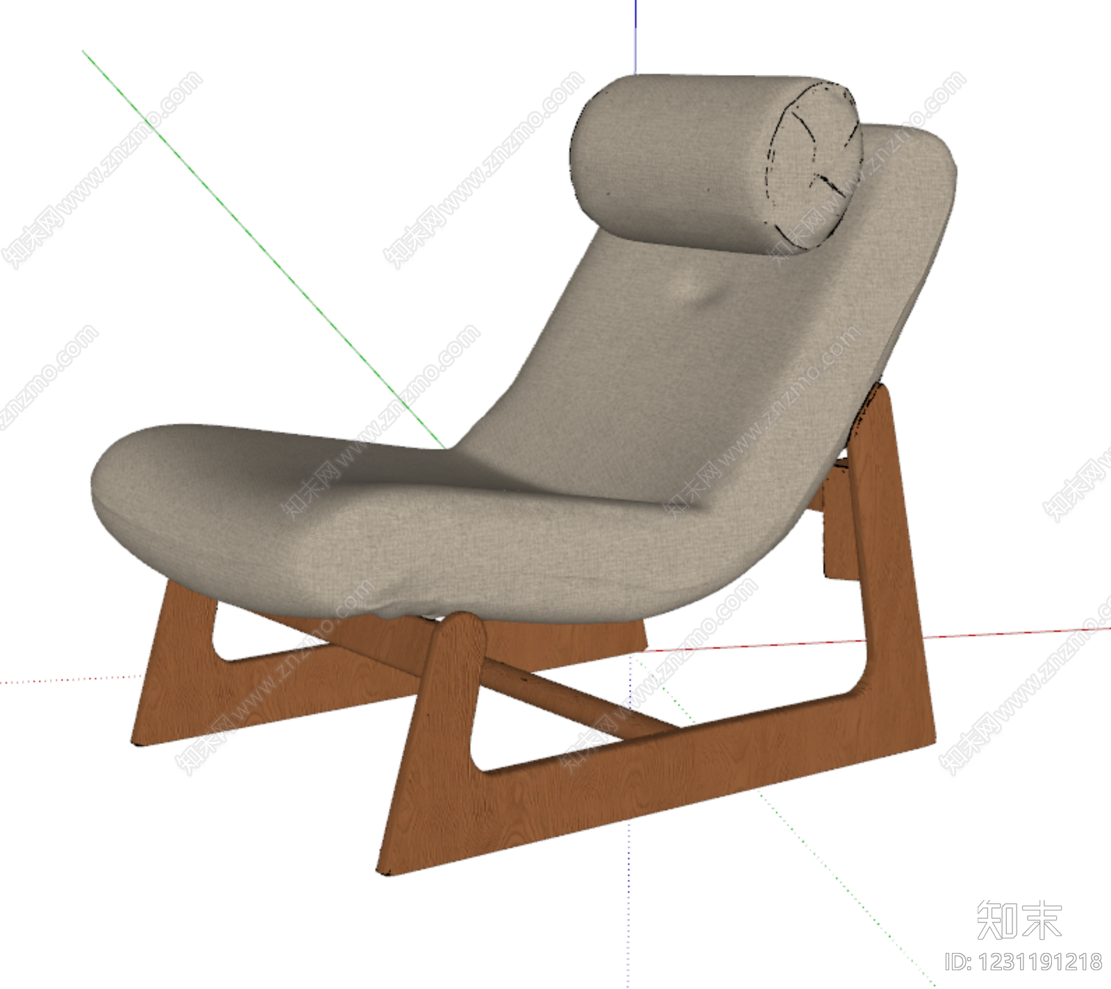 原木风休闲椅SU模型下载【ID:1231191218】