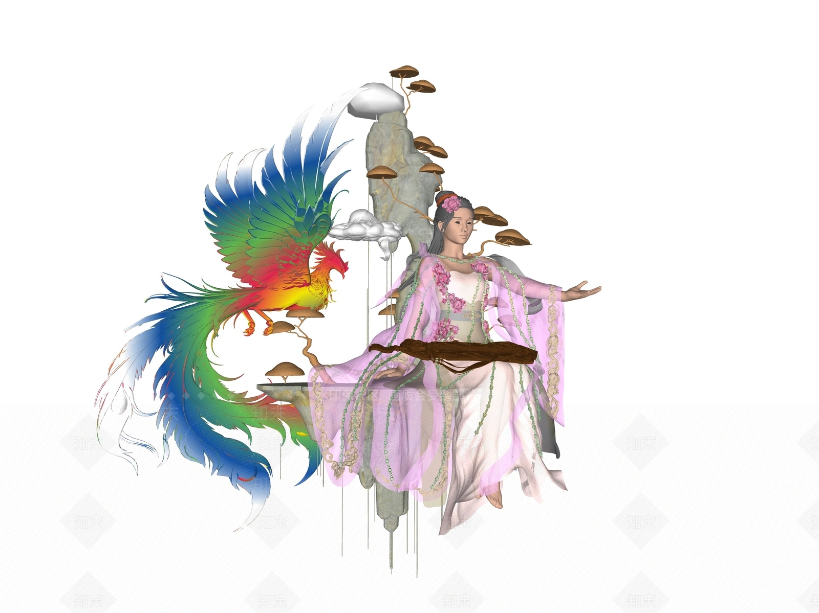 中式虚拟人物SU模型下载【ID:1231194616】