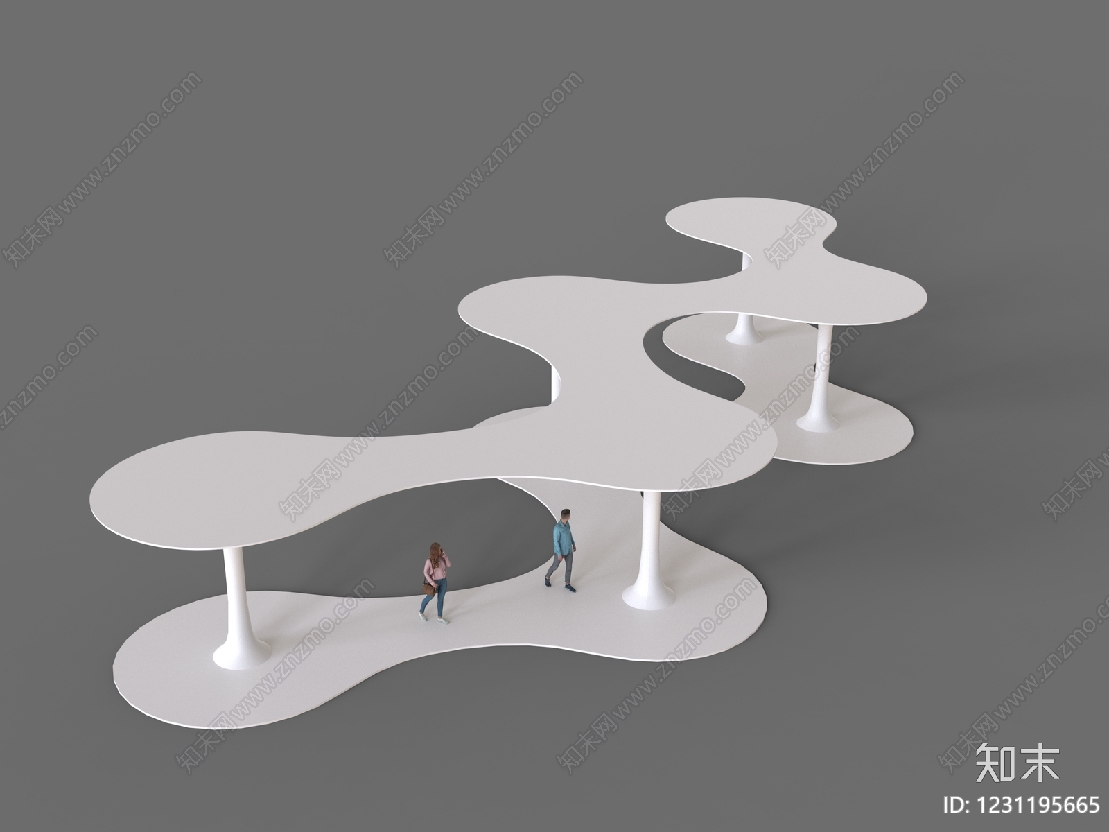 未来主义廊架3D模型下载【ID:1231195665】