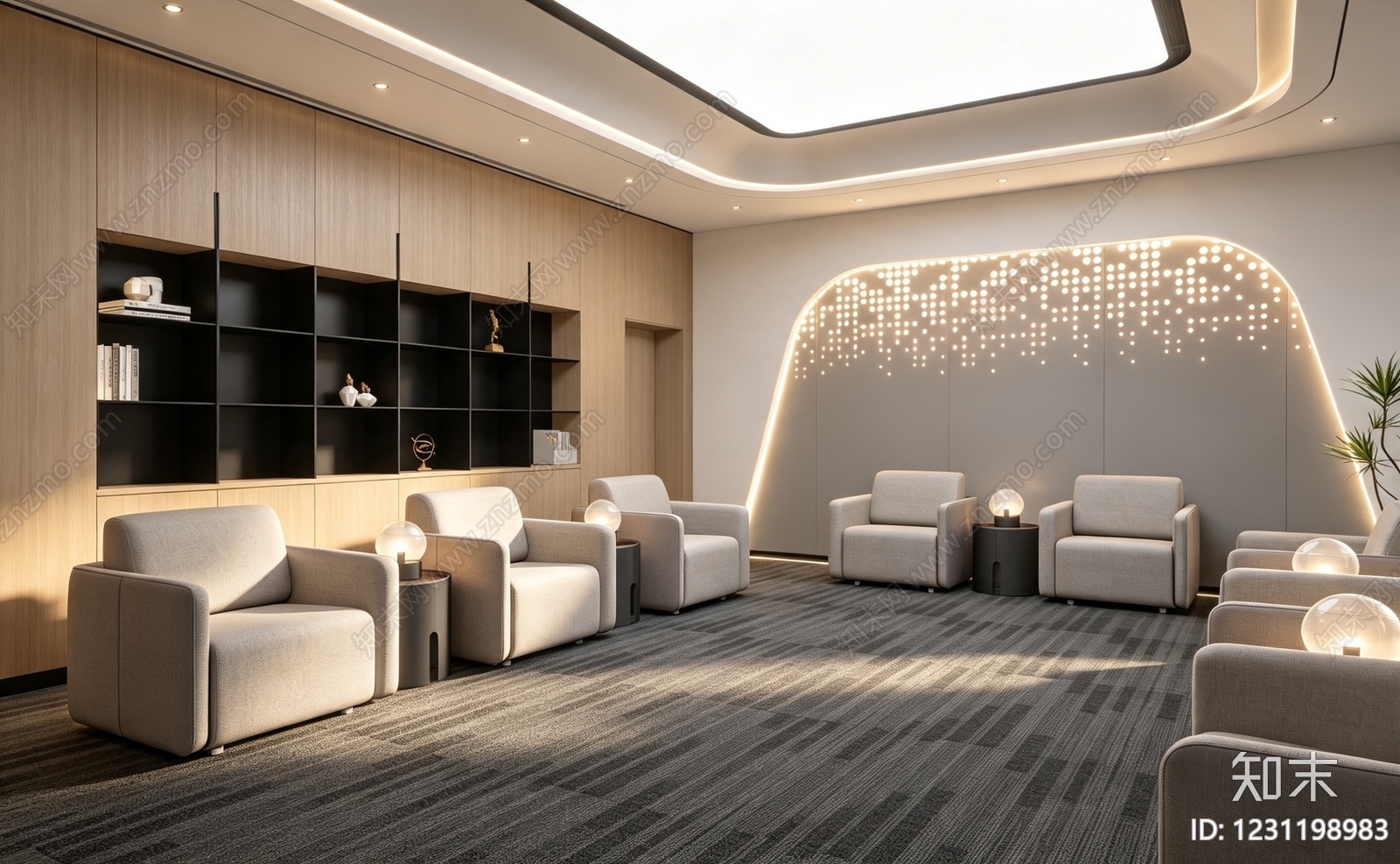 现代简约接待室3D模型下载【ID:1231198983】