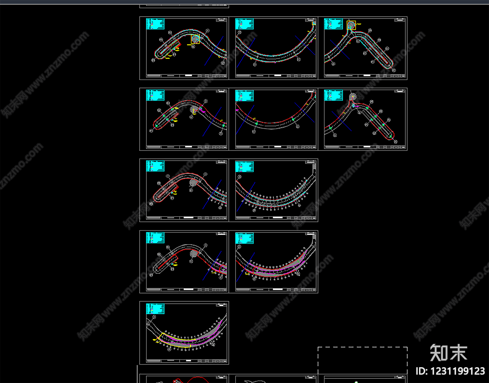 人行天桥景观cad施工图下载【ID:1231199123】