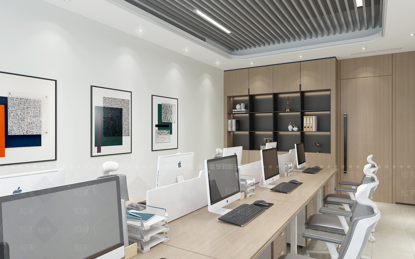 现代简约办公区3D模型下载【ID:1231199578】
