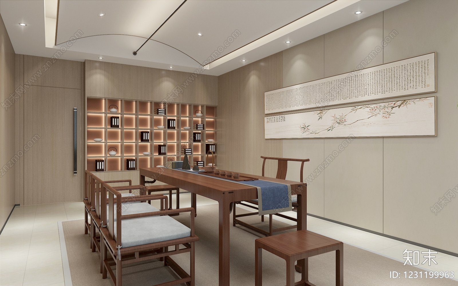 新中式茶馆3D模型下载【ID:1231199963】
