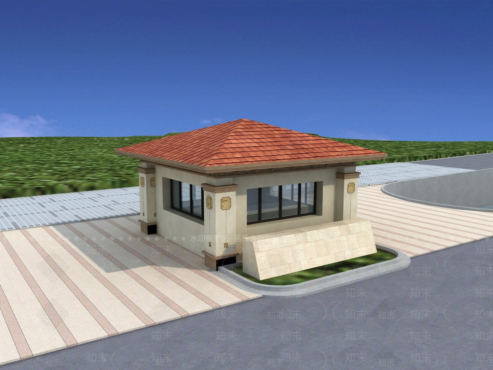 欧式门卫室3D模型下载【ID:1231200365】
