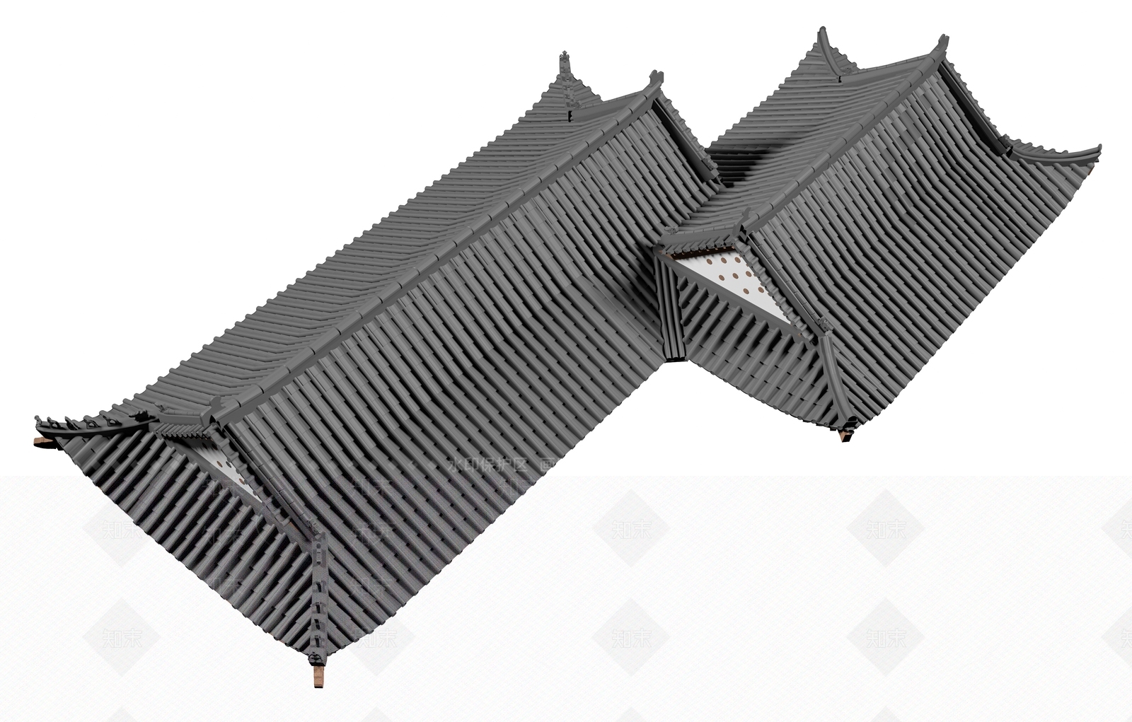 中式古建屋檐3D模型下载【ID:1231200924】