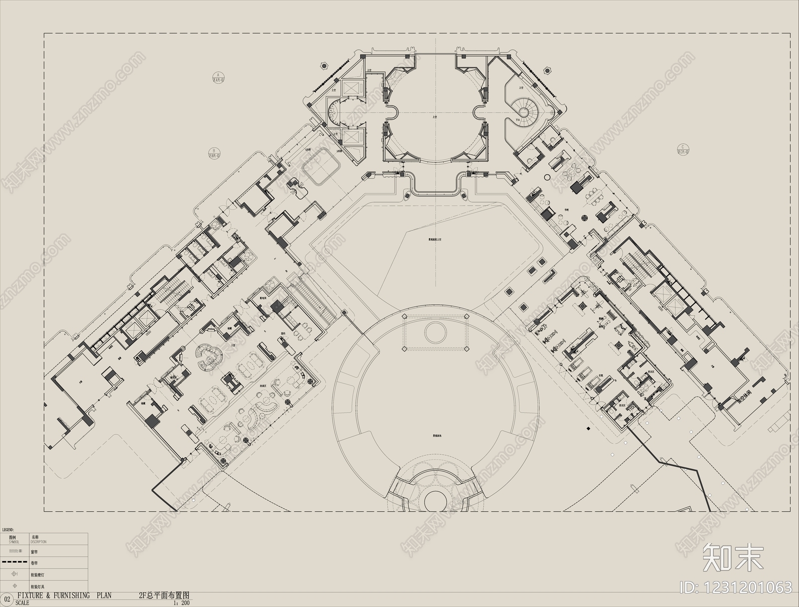 售楼处建筑cad施工图下载【ID:1231201063】