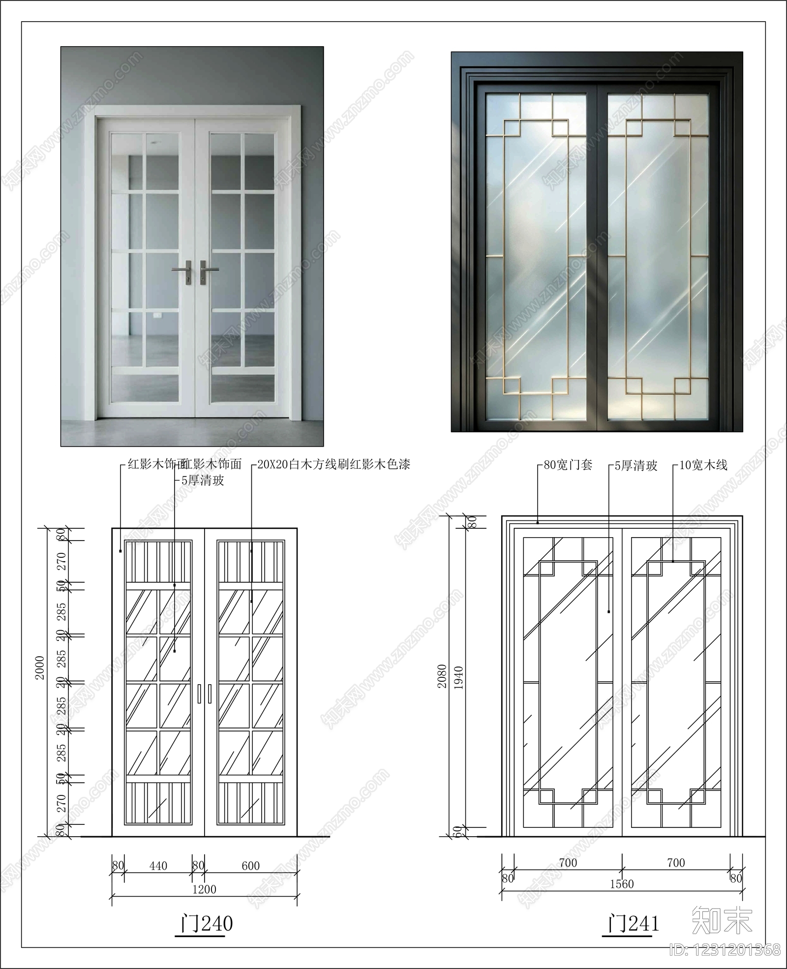 入户门cad施工图下载【ID:1231201368】