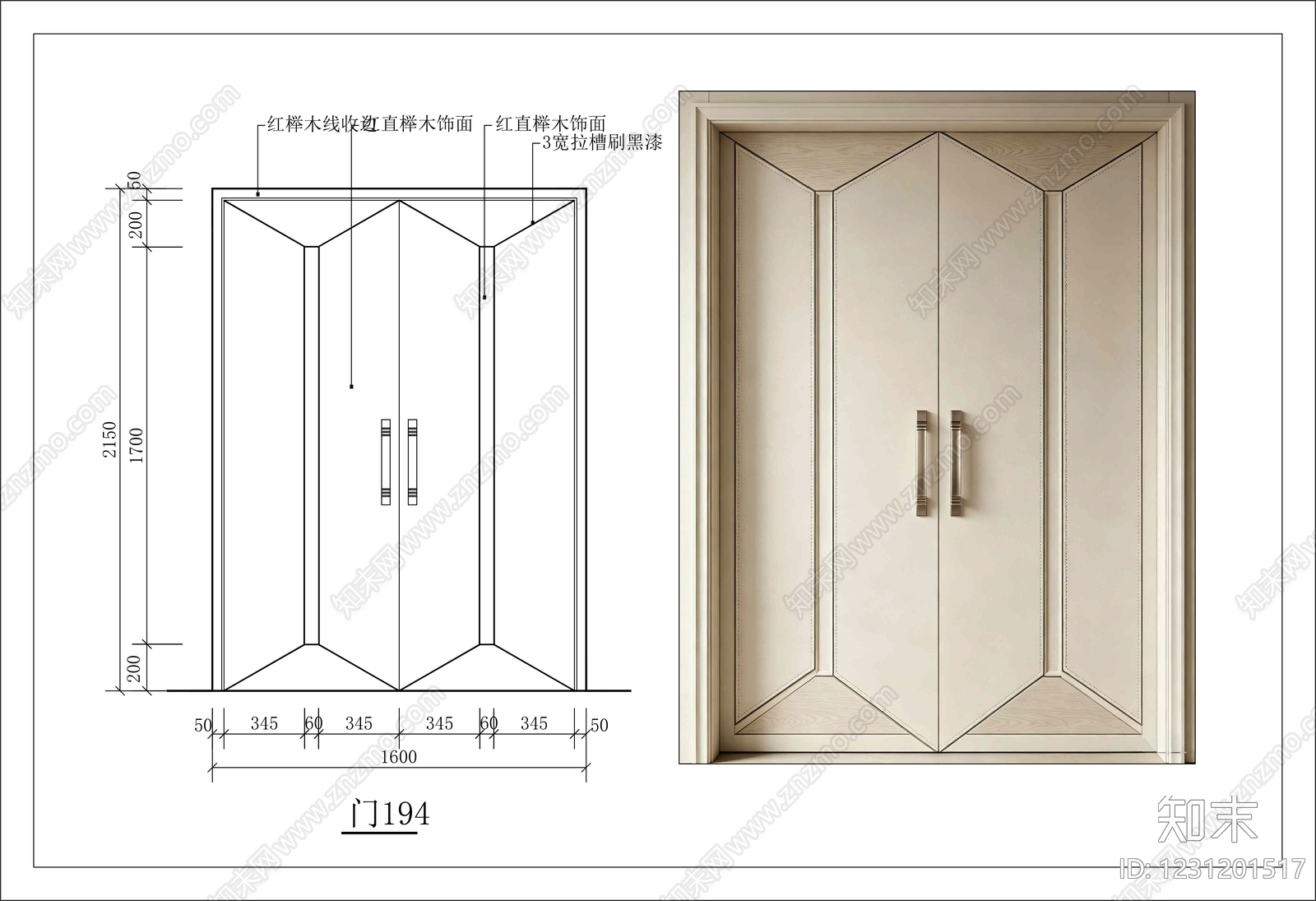 入户门cad施工图下载【ID:1231201517】
