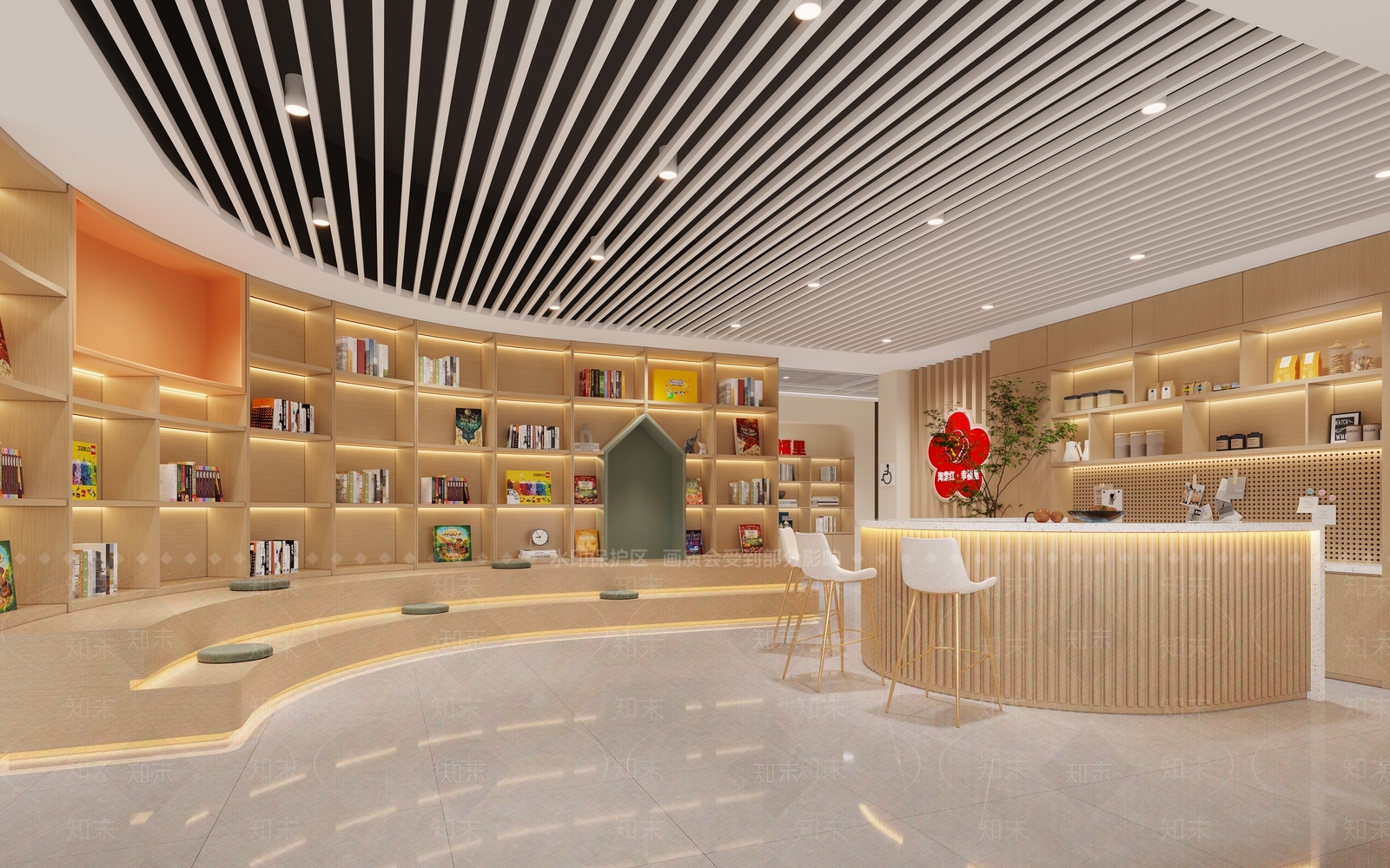 原木风书店3D模型下载【ID:1231201724】