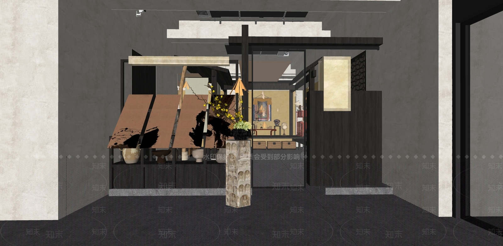 侘寂其他店铺SU模型下载【ID:1231203442】