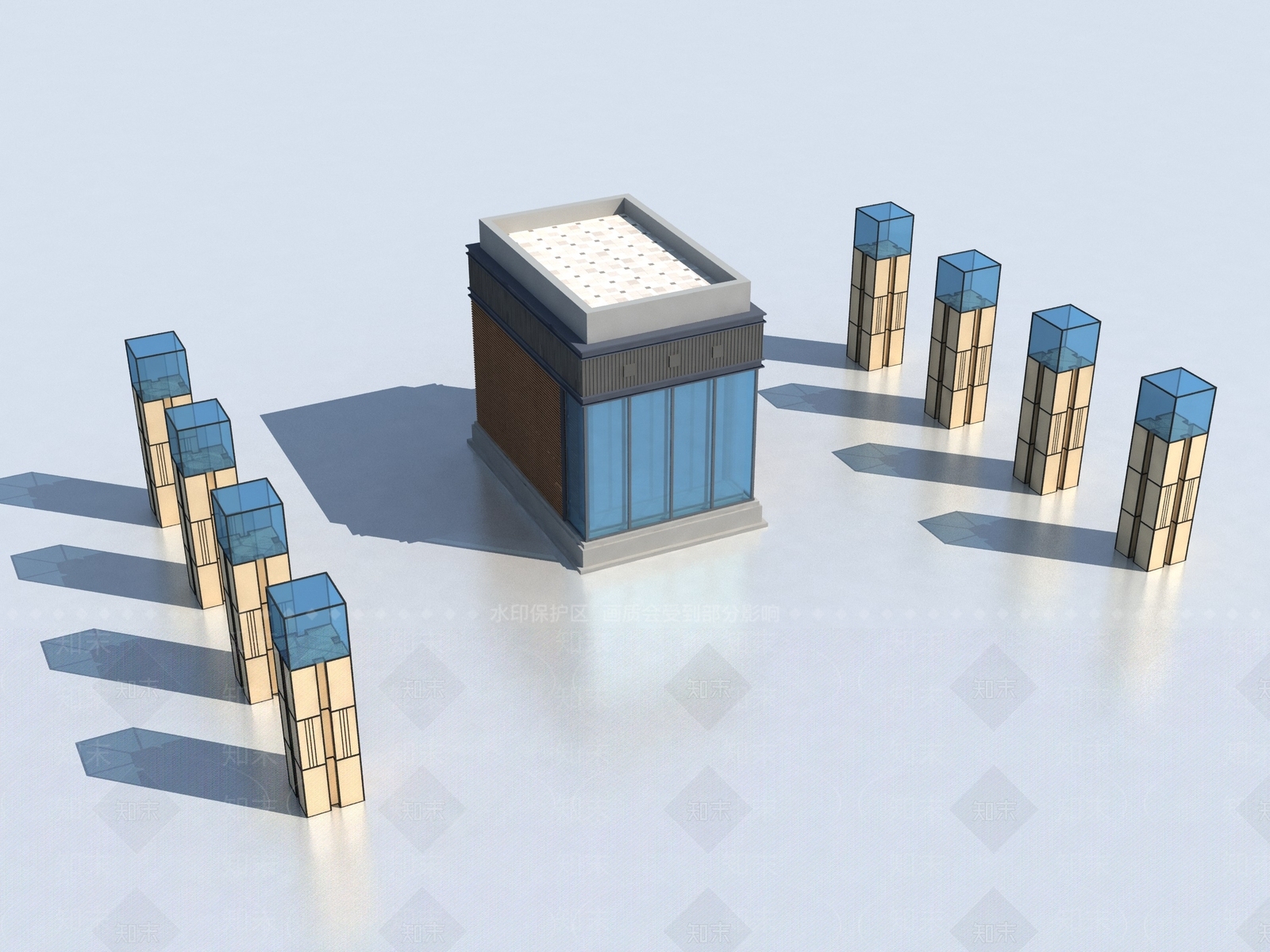 现代主义门卫室3D模型下载【ID:1231206452】