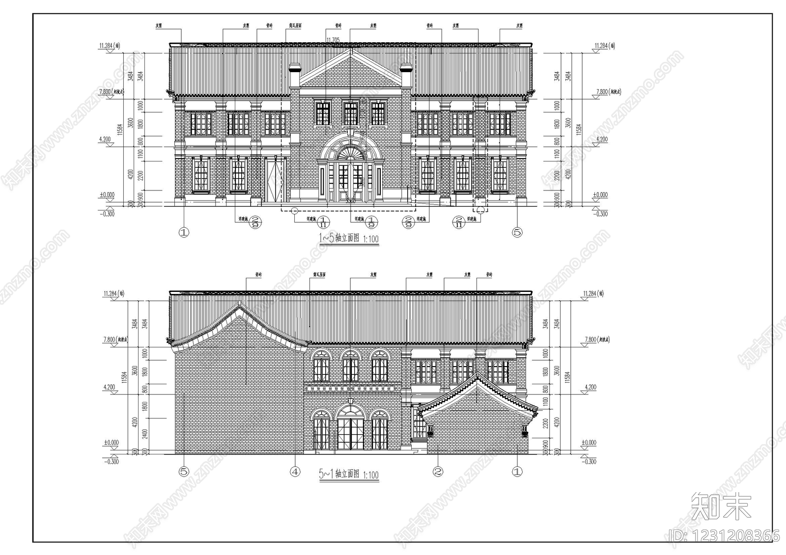 仿古建筑cad施工图下载【ID:1231208366】