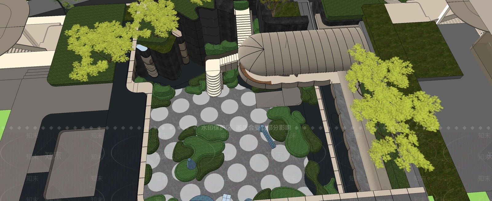 小区景观SU模型下载【ID:1231213712】