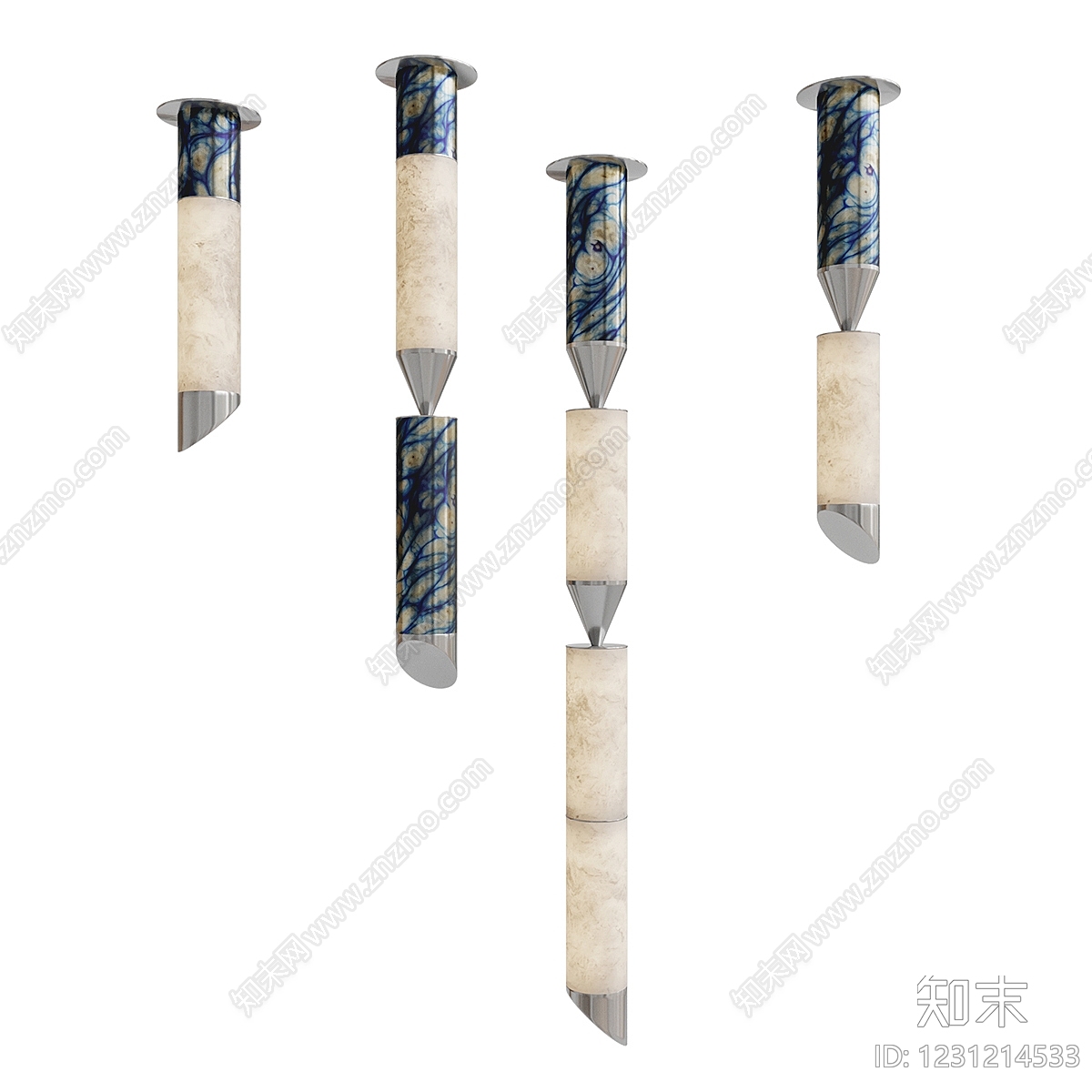 现代灯具组合3D模型下载【ID:1231214533】