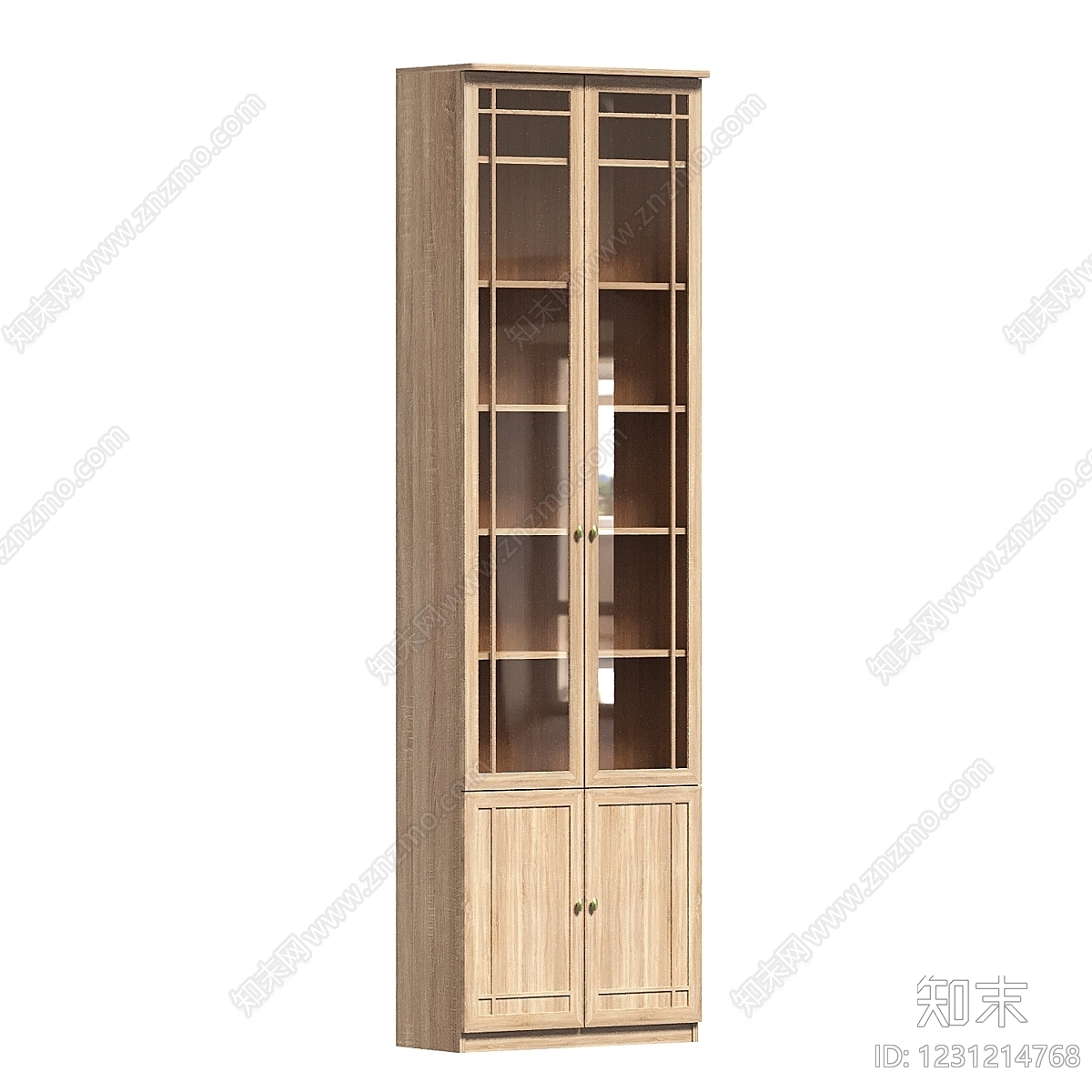 原木风书柜3D模型下载【ID:1231214768】