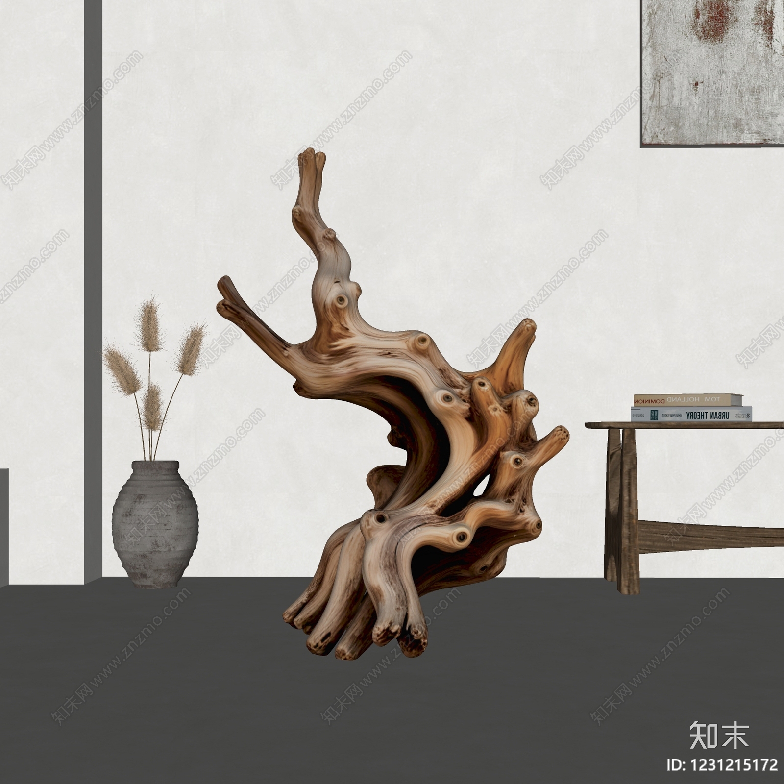 侘寂雕塑摆件SU模型下载【ID:1231215172】