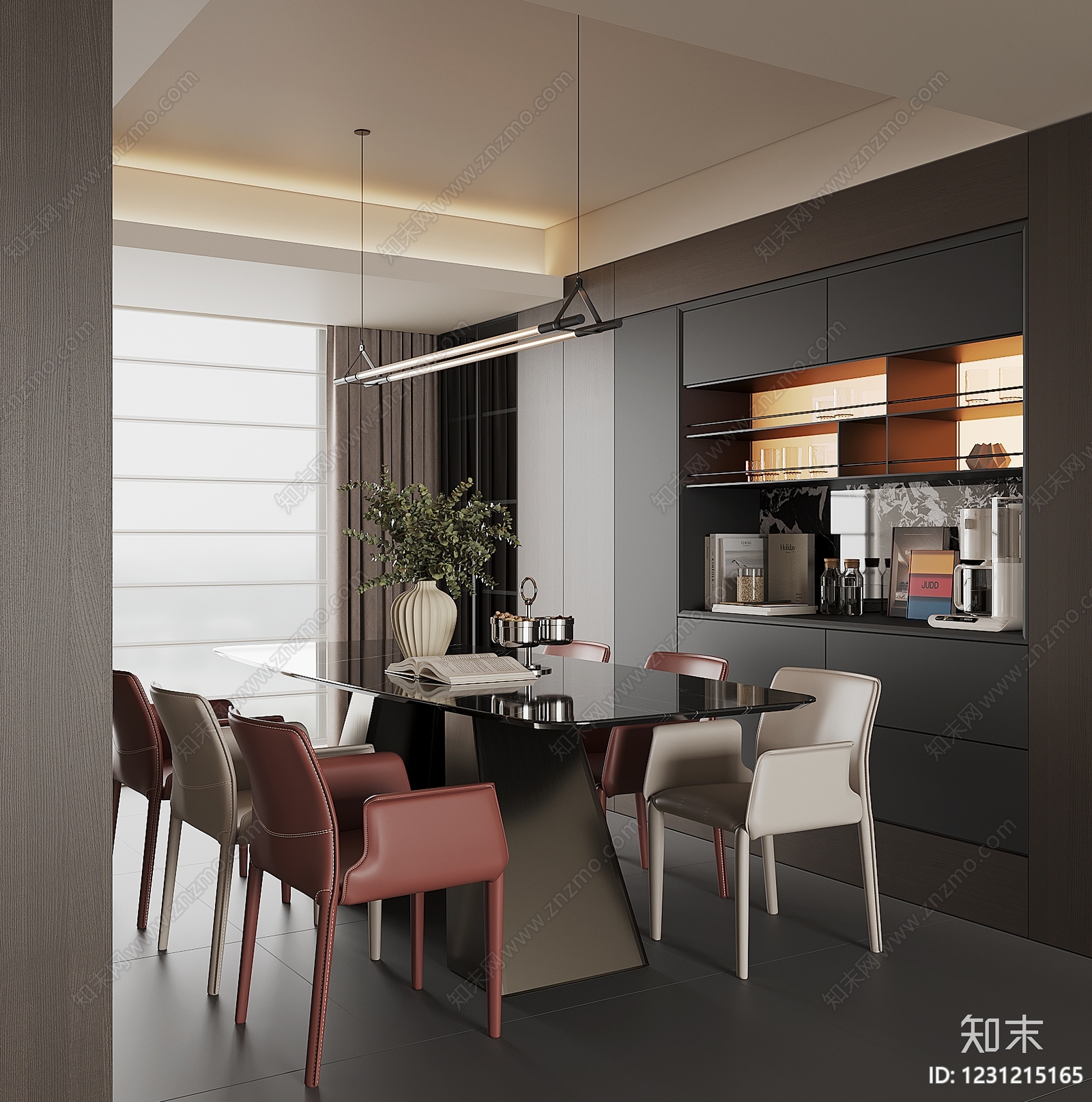 意式极简家居餐厅3D模型下载【ID:1231215165】