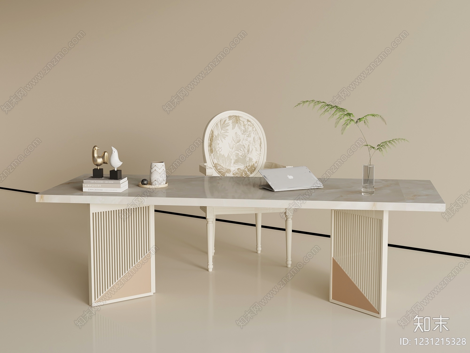 法式书桌椅3D模型下载【ID:1231215328】