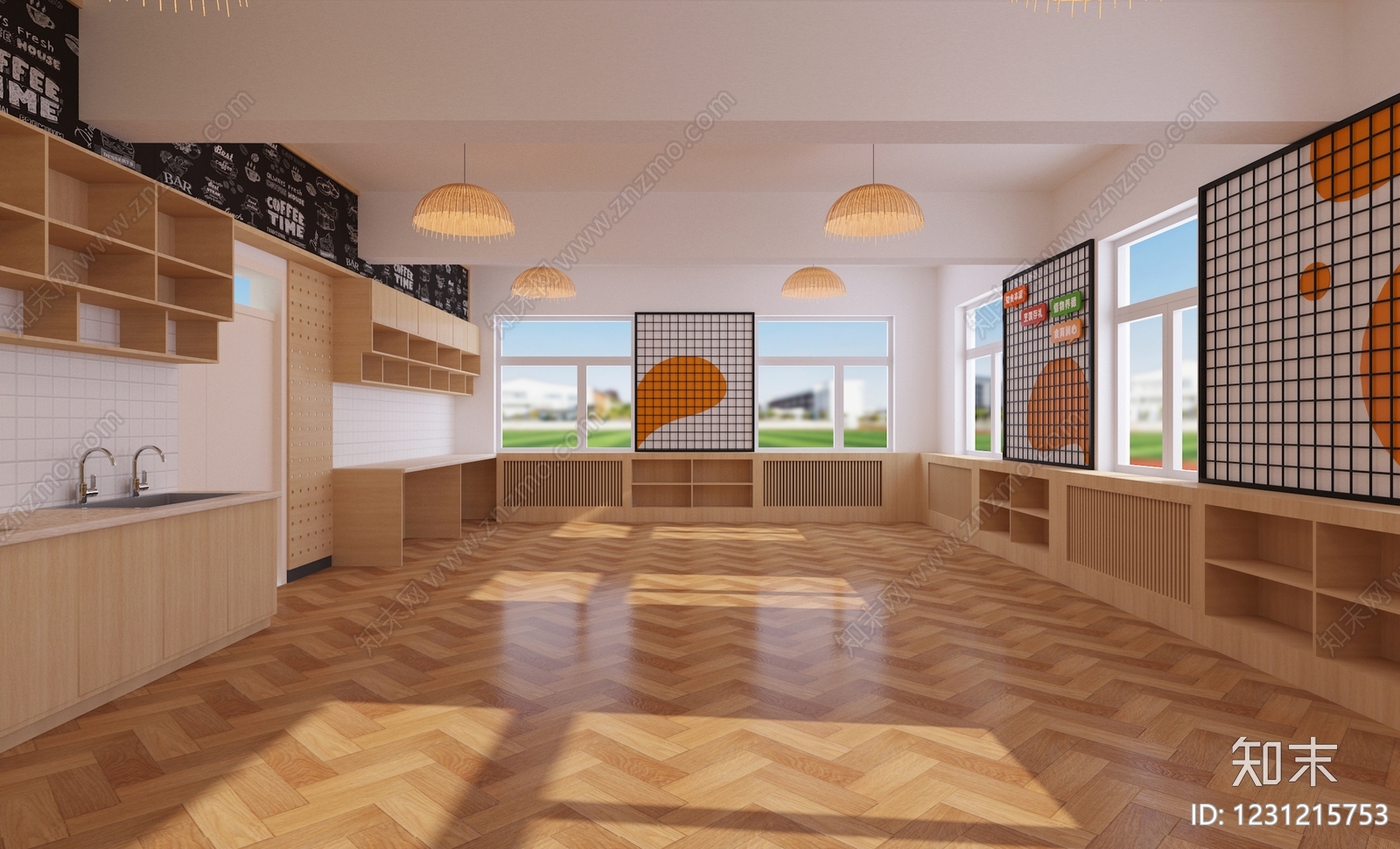 原木风学校3D模型下载【ID:1231215753】