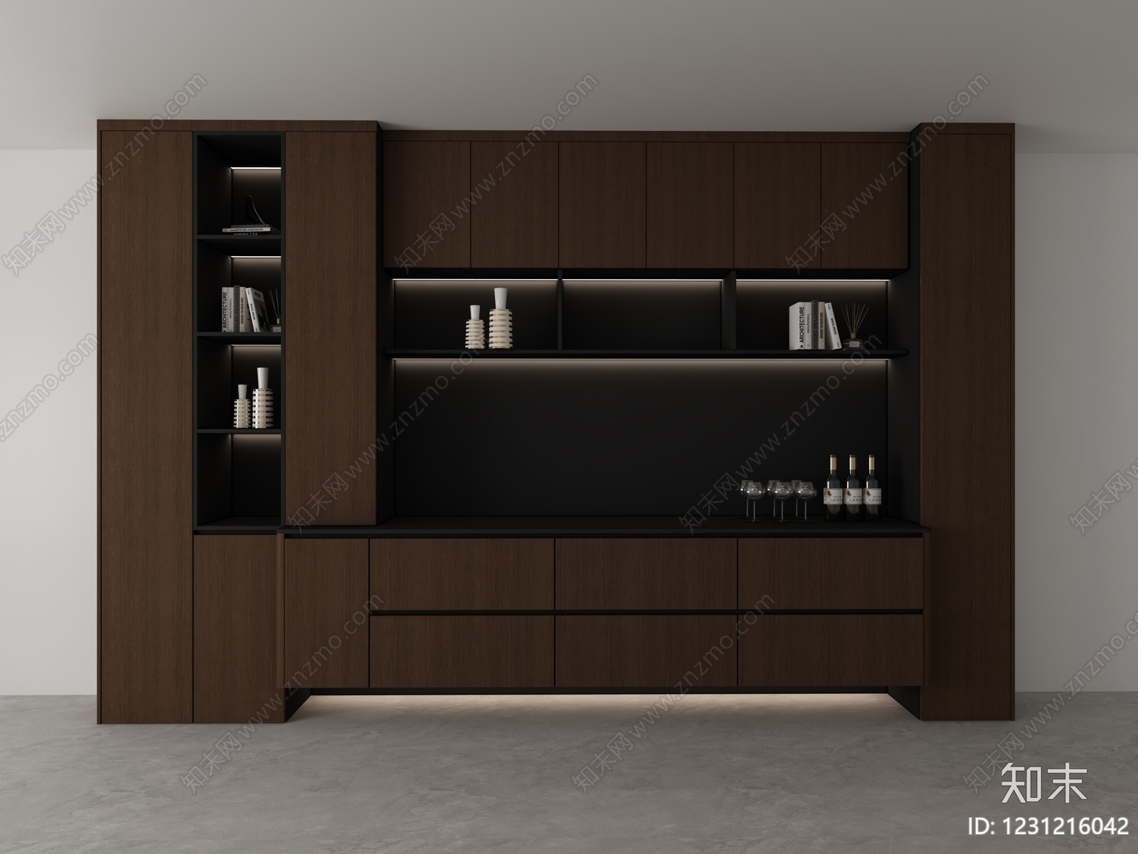 意式极简酒柜3D模型下载【ID:1231216042】