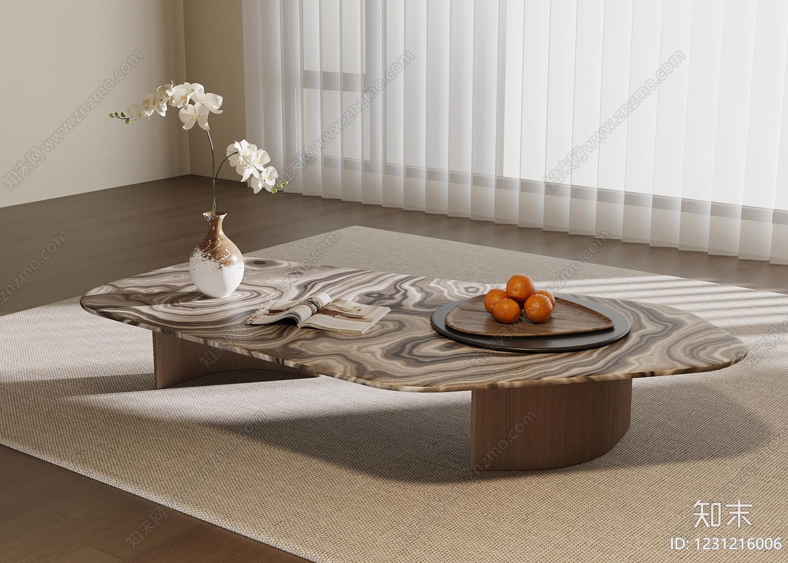 现代简约茶几3D模型下载【ID:1231216006】