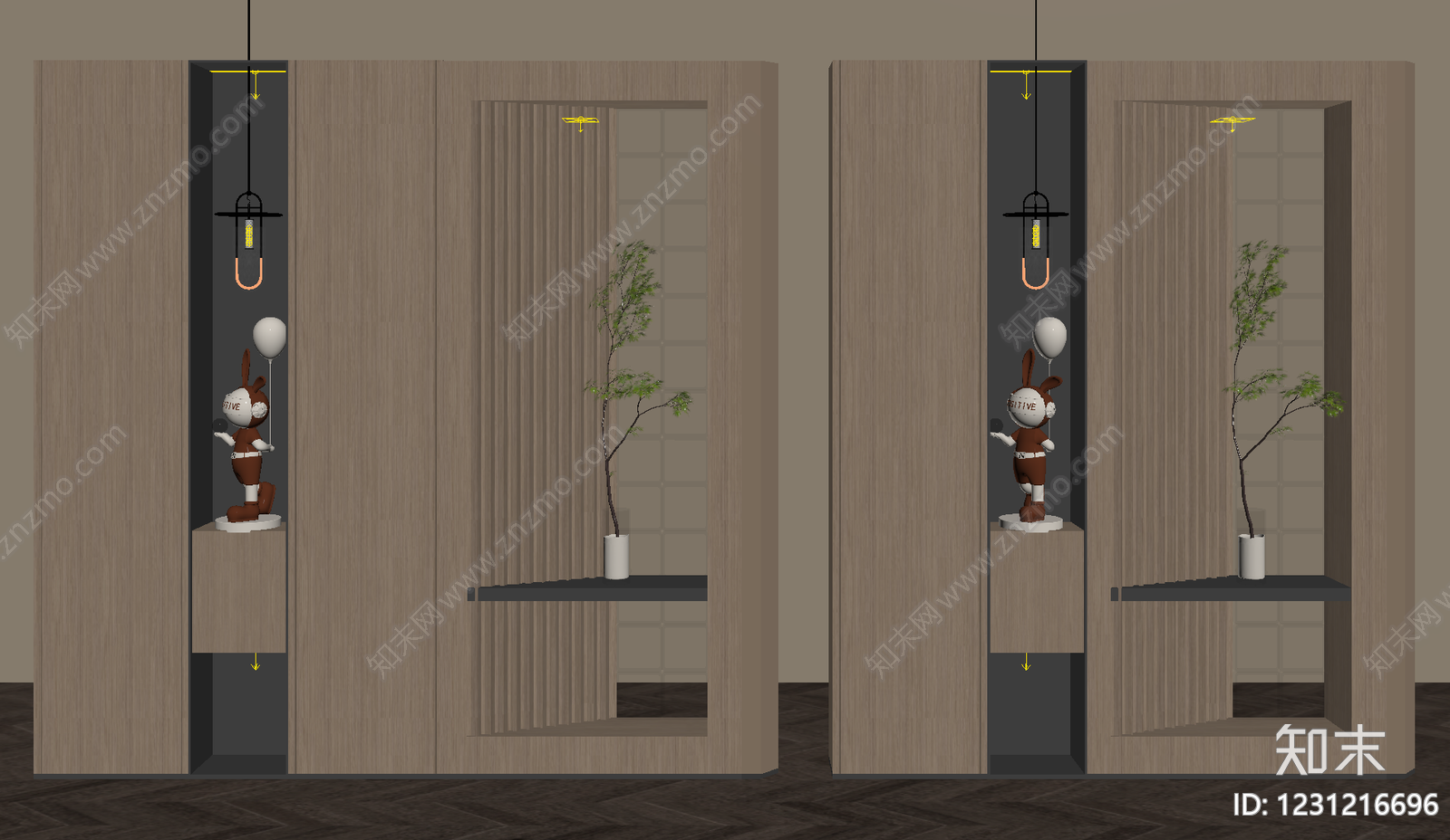 现代简约隔断SU模型下载【ID:1231216696】