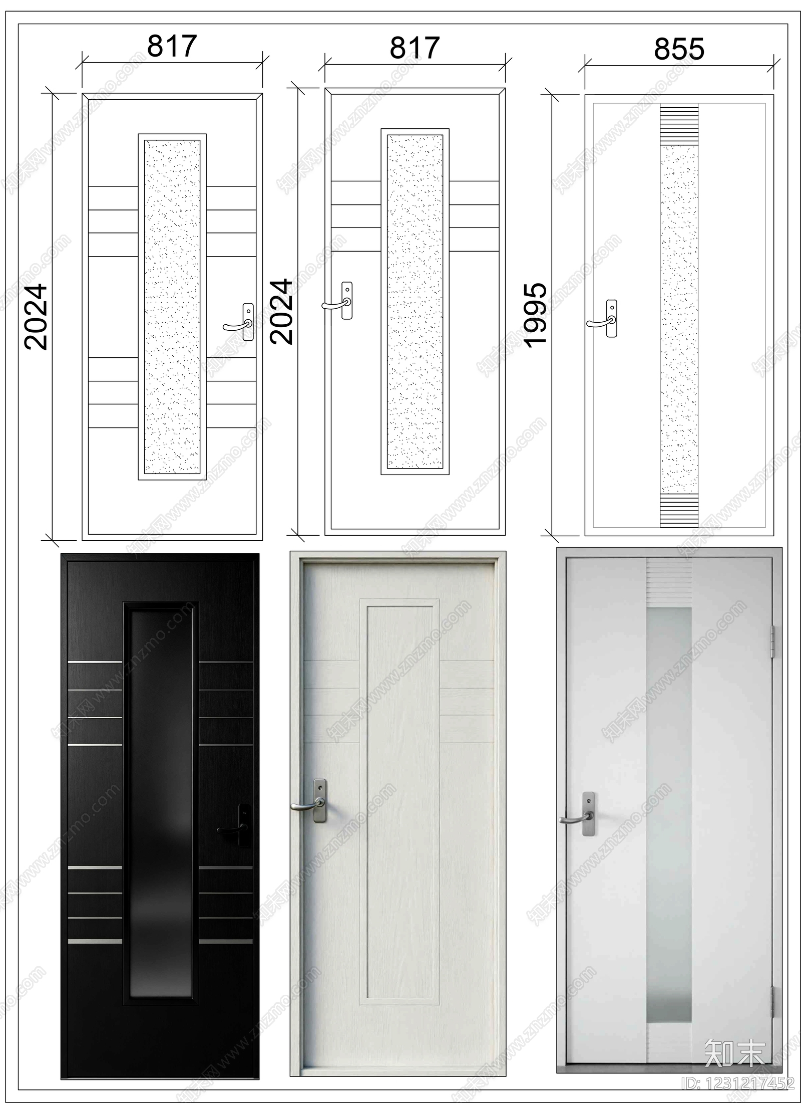 入户门cad施工图下载【ID:1231217452】