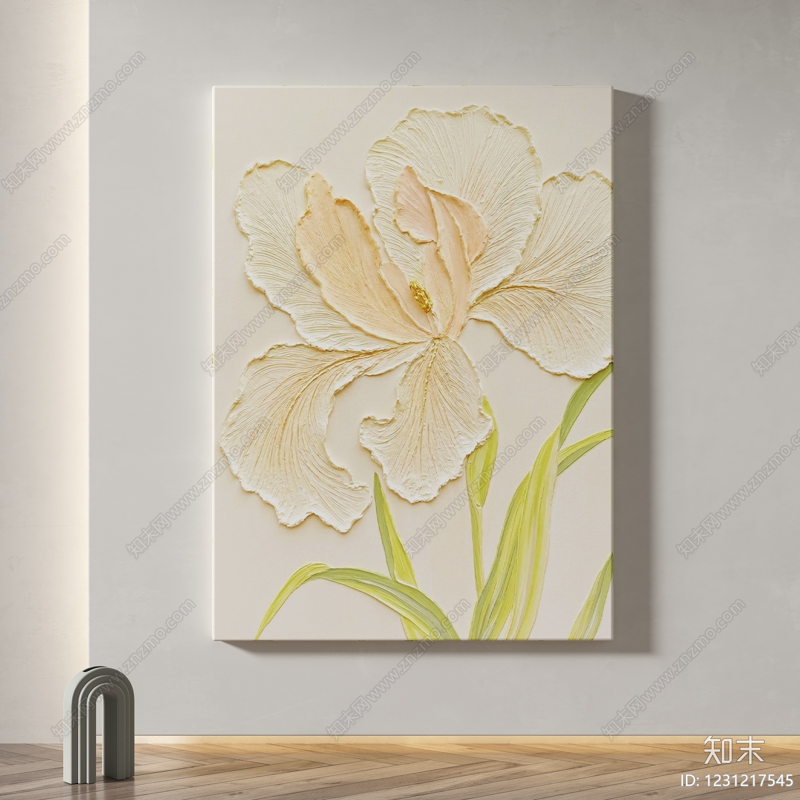 奶油风落地画3D模型下载【ID:1231217545】