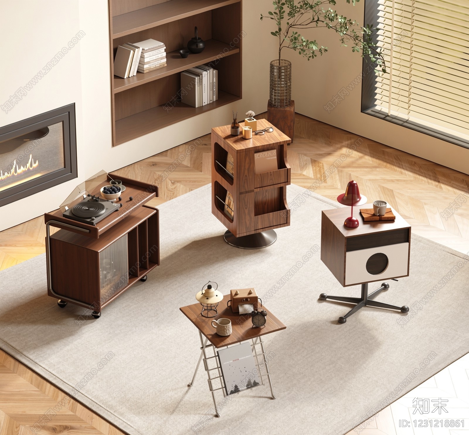 中古风边几SU模型下载【ID:1231218861】