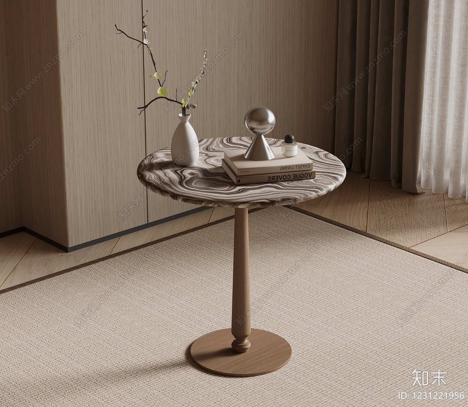 现代简约边几SU模型下载【ID:1231221956】