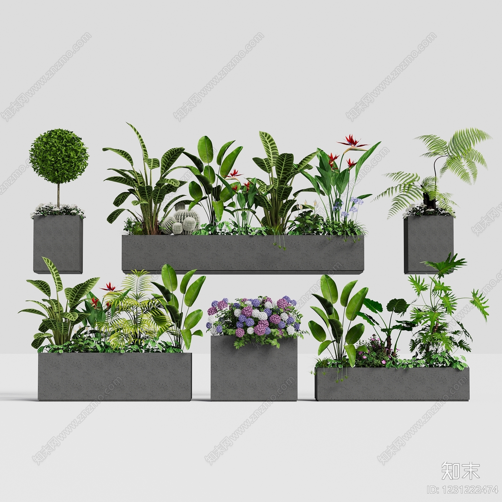 现代简约花箱3D模型下载【ID:1231222474】