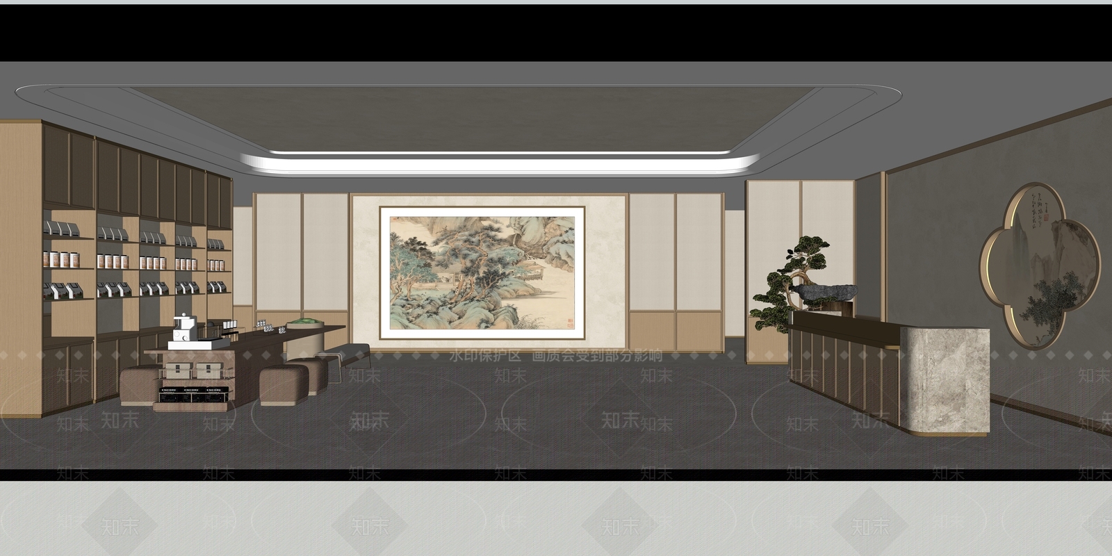新中式酒店餐厅SU模型下载【ID:1231222645】