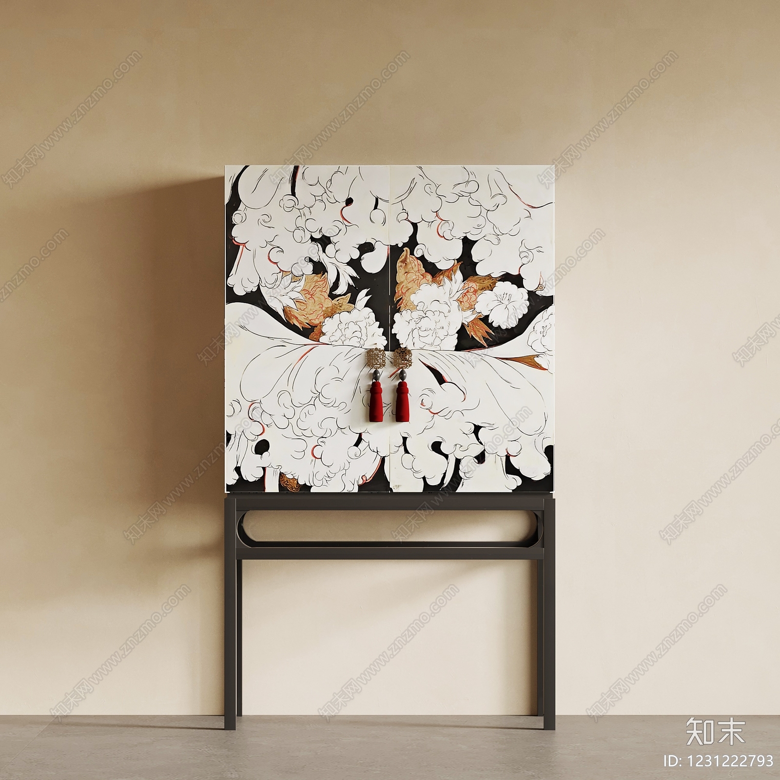 新中式斗柜3D模型下载【ID:1231222793】