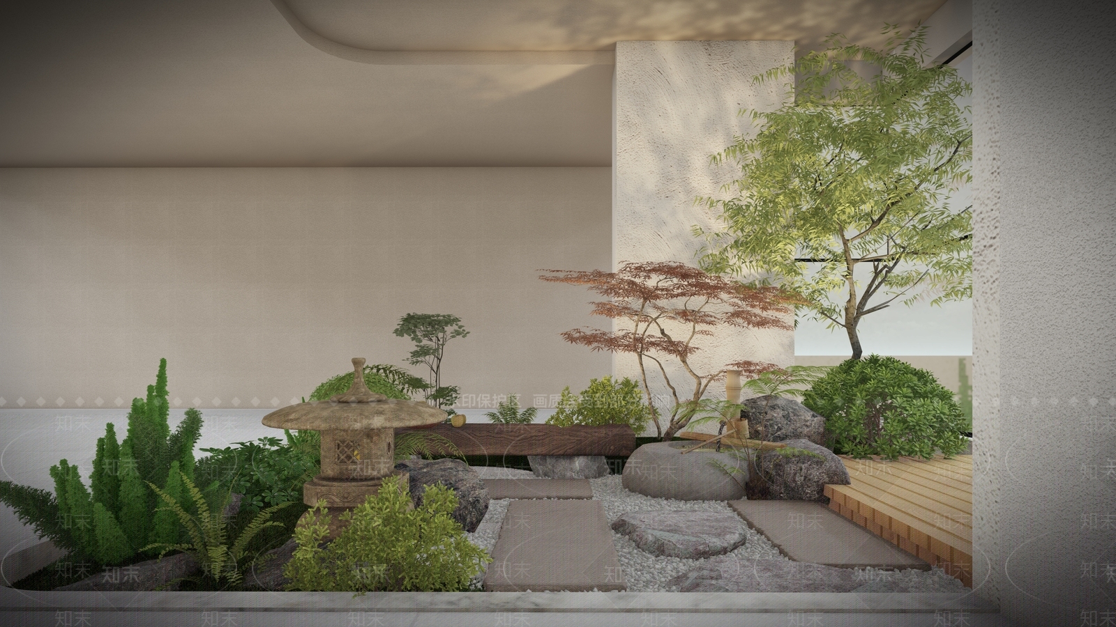 日式室内景观SU模型下载【ID:1231222890】