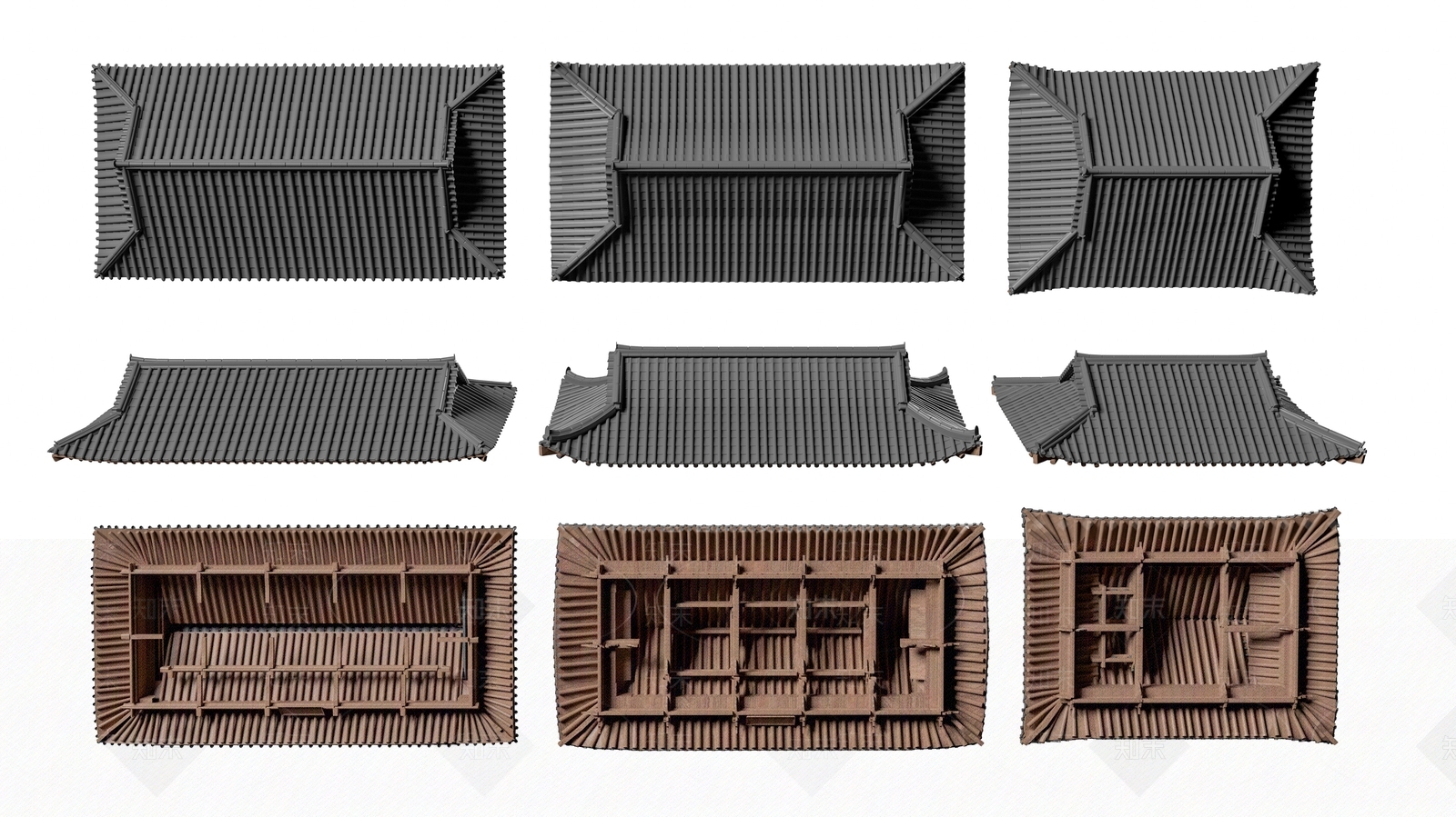 中式古建屋檐3D模型下载【ID:1231224878】