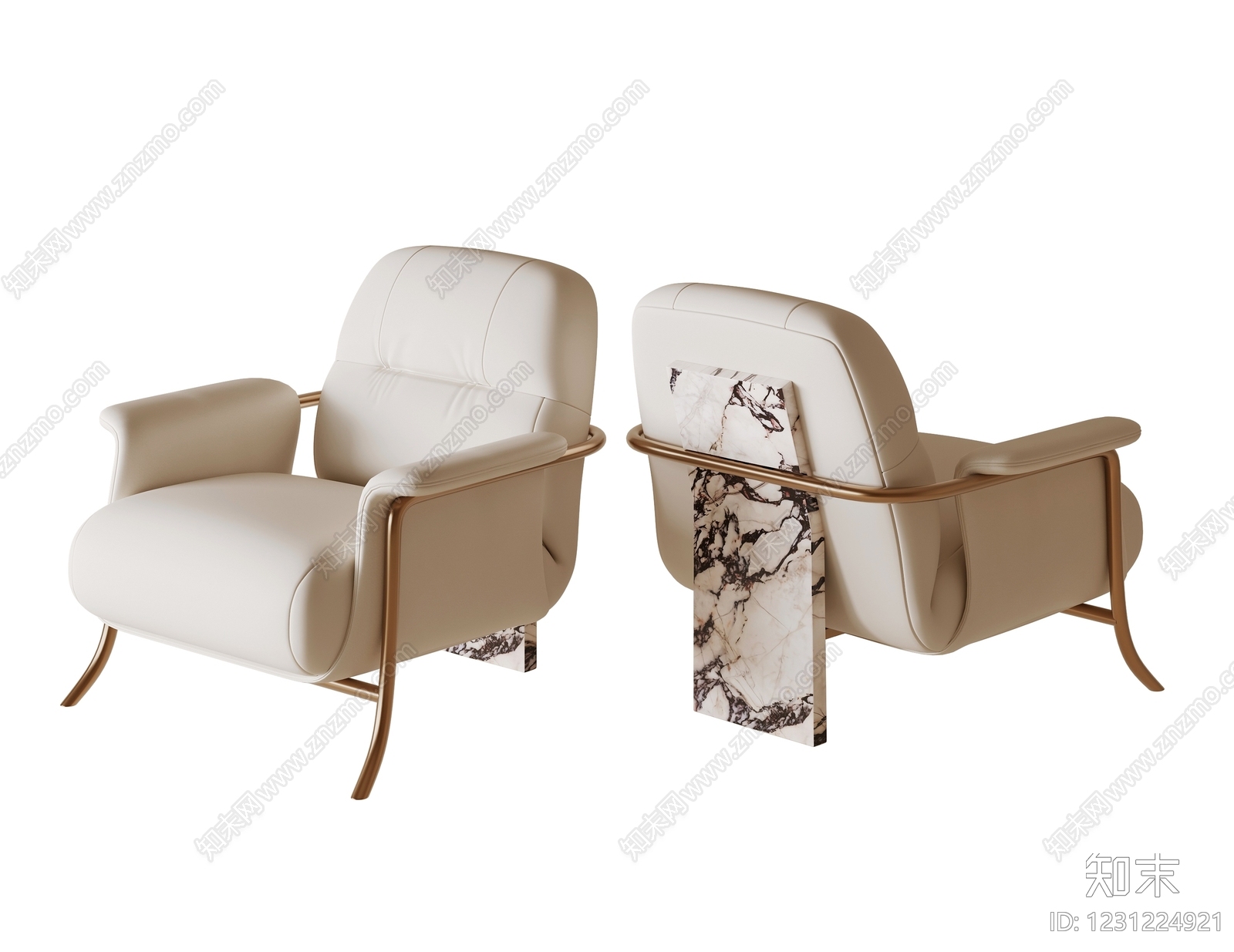 轻奢休闲椅3D模型下载【ID:1231224921】
