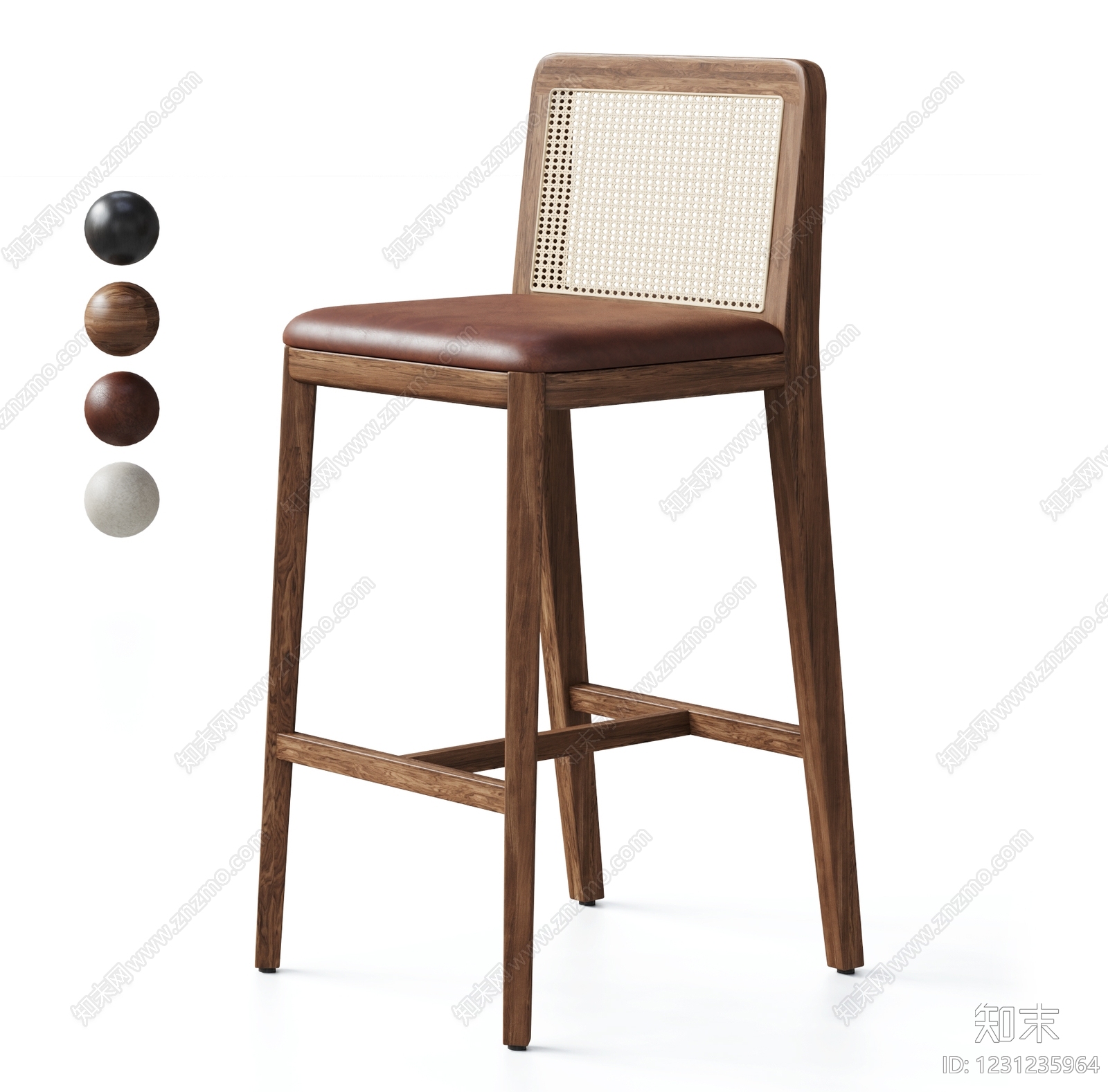 中古风吧椅3D模型下载【ID:1231235964】