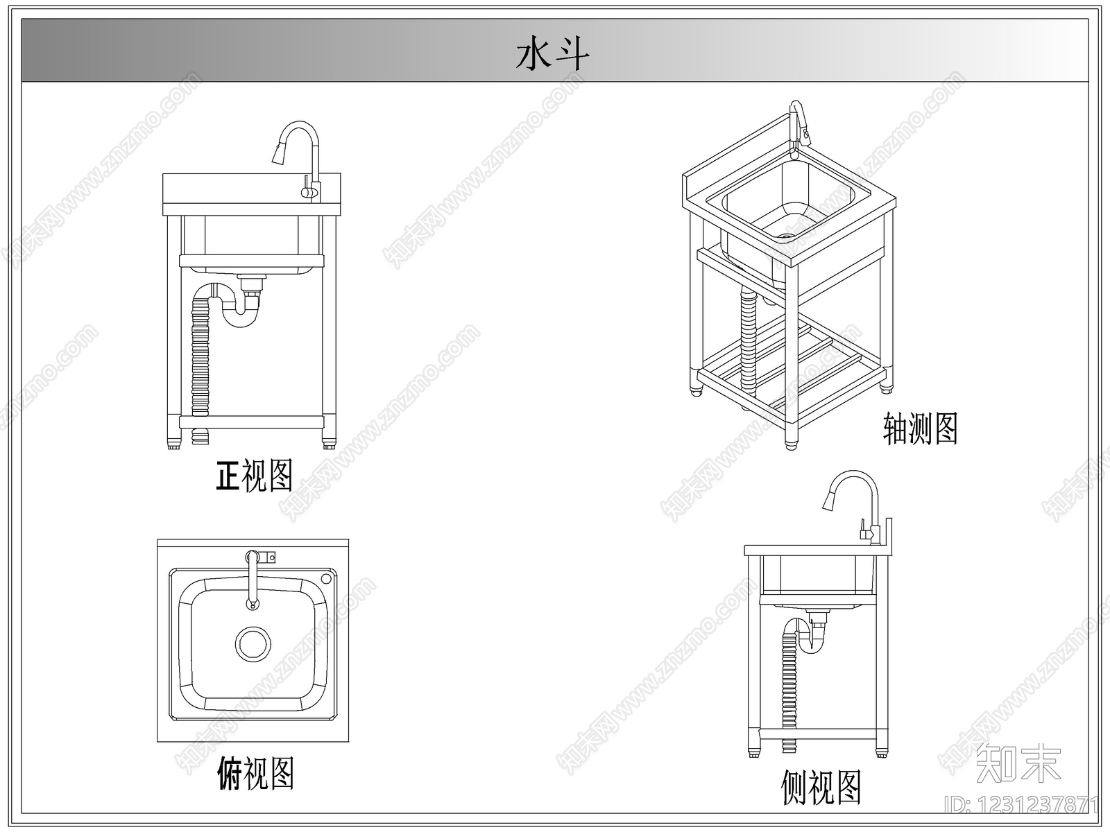 综合厨房卫浴设施CAD图纸