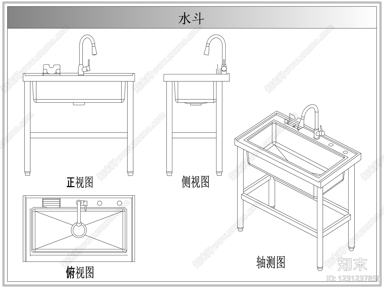 综合厨房卫浴设施CAD图纸