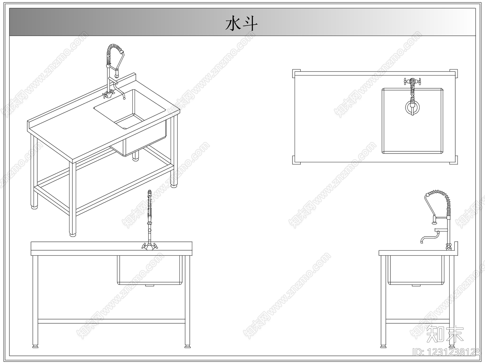 综合厨房卫浴设施CAD图纸
