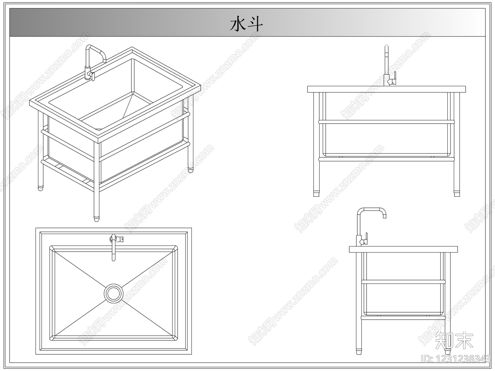 综合厨房卫浴设施CAD图纸