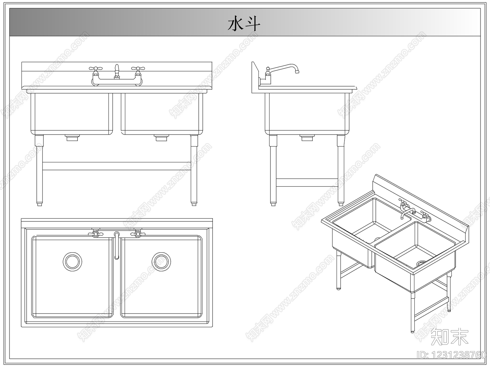 综合厨房卫浴设施CAD图纸