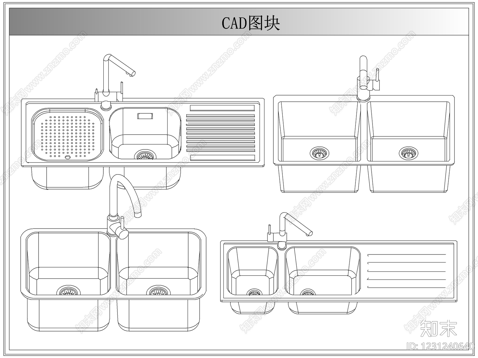 综合厨房卫浴设施CAD图纸