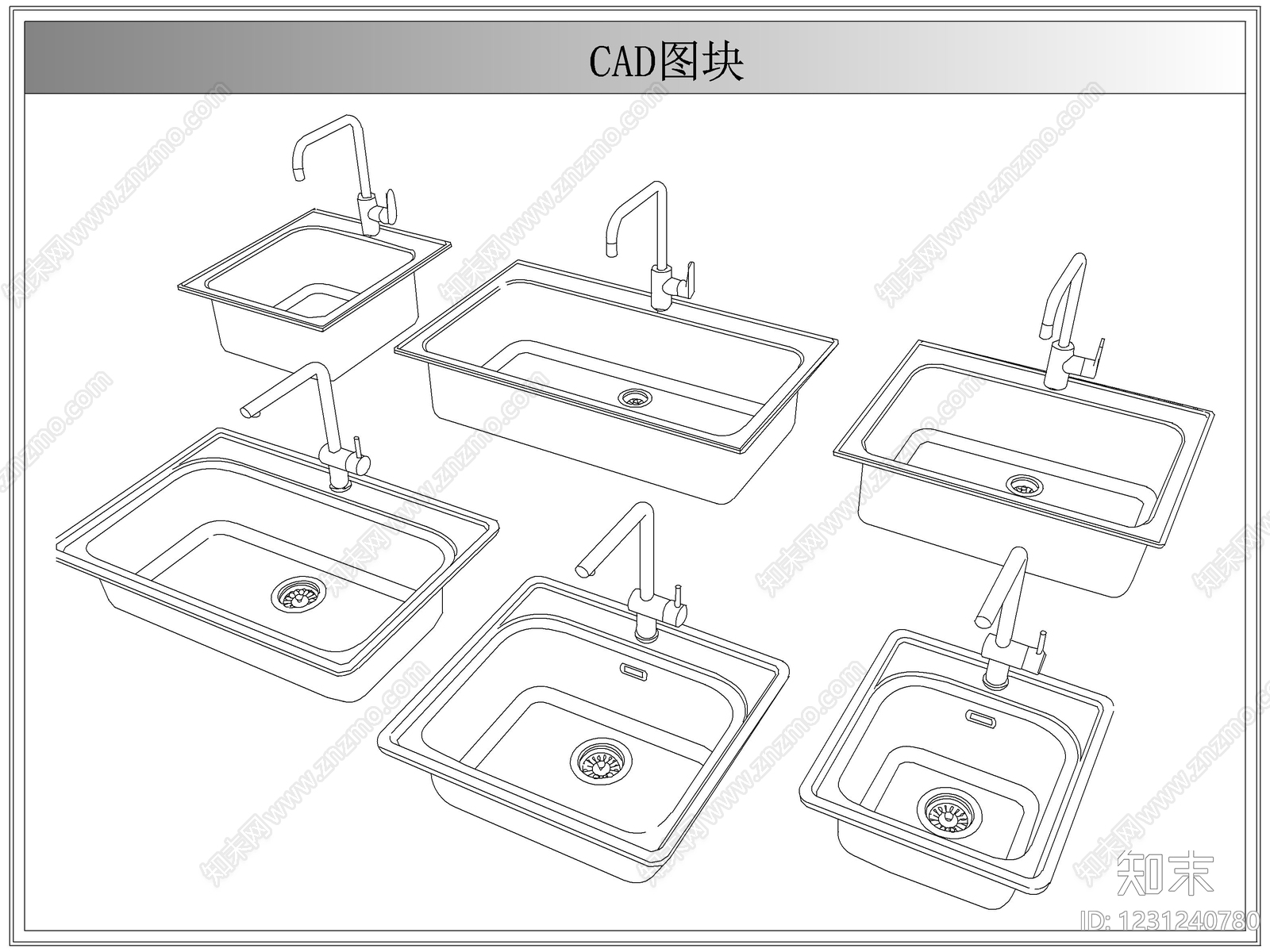 综合厨房卫浴设施CAD图纸